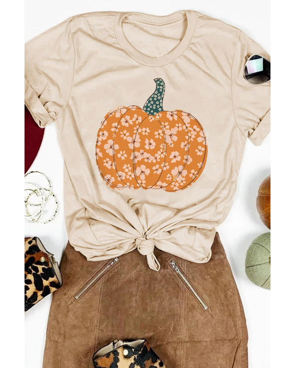 Azura Exchange Floral Pumpkin Graphic Tee - M - Emete Store