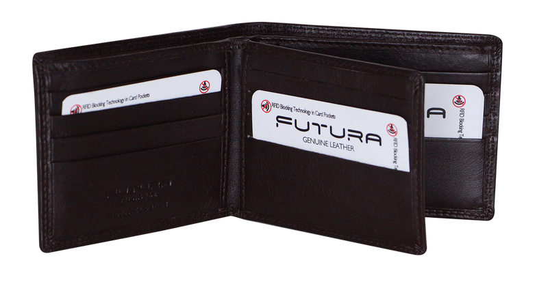 Futura Mens Harrison RFID Genuine Leather Wallet - Brown - Emete Store