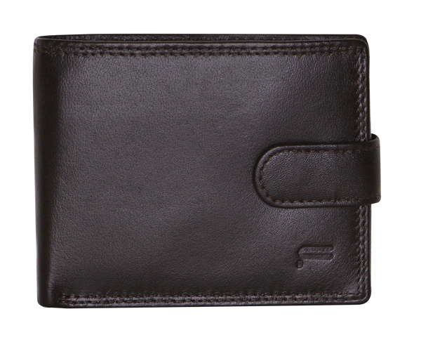 Futura Mens RFID Leather Coin Fold Over Wallet - Brown - Emete Store