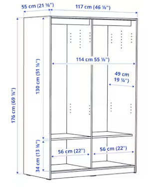 White Sliding Door Wardrobe - Emete Store