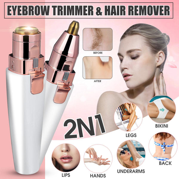 Epilators Electric Eyebrow Trimmer USB Rechargeable Hair Removal Shaver with Light Lipstick eprolo