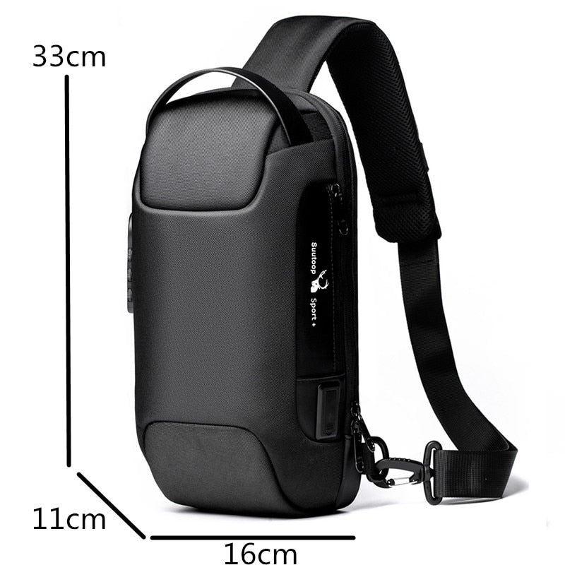 Waterproof USB Oxford Crossbody Bag Anti-theft Shoulder Sling Bag - Emete Store