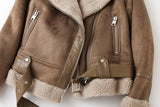 Faux Shearling Sheepskin Leather Fur Jackets - Emete Store