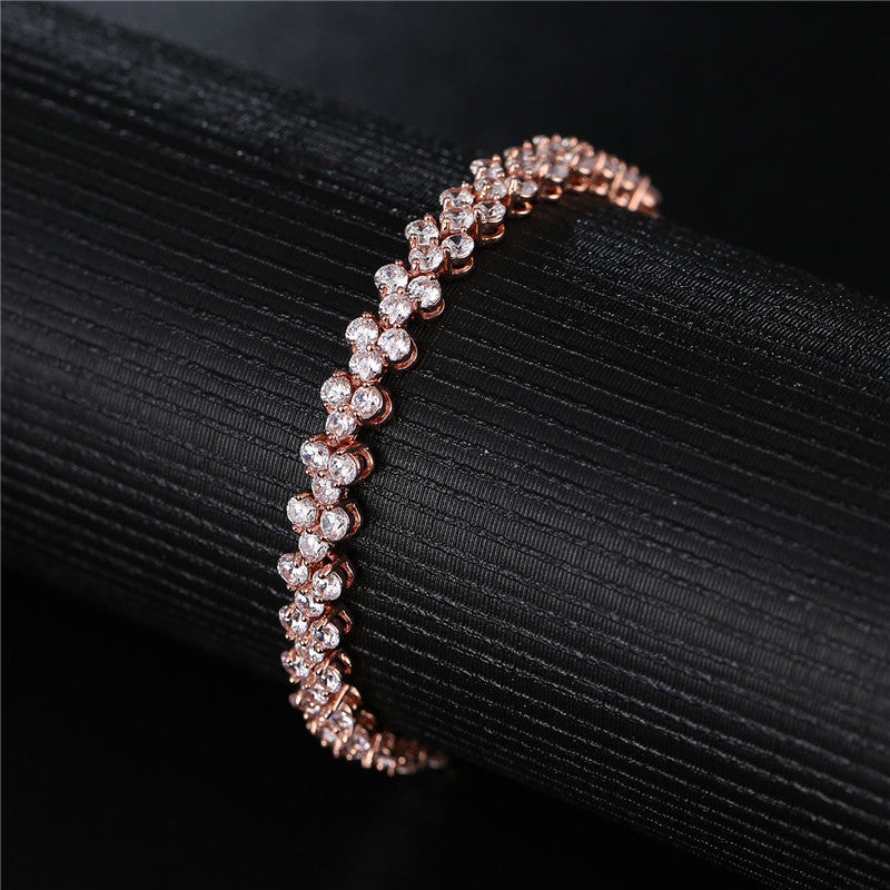 Roman Bracelet Copper Inlaid AAA Zircon Bracelet - Emete Store