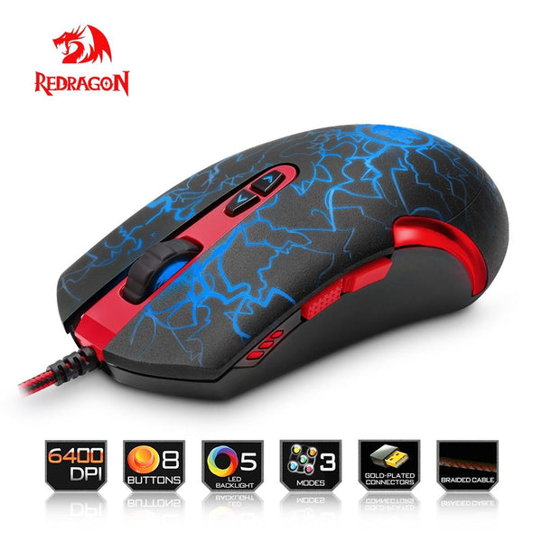 Redragon Gaming Mouse PC 6400DPI 7 programmable buttons - Emete Store