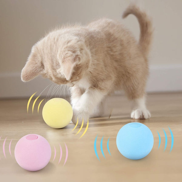 Smart Cat Toys Interactive Ball Catnip Cat Training Toy Pet Playing Ball Pet Squeaky Supplies Products Toy for Cats Kitten Kitty - Emete Store