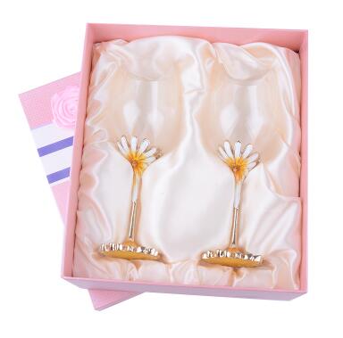 European Crystal Enamel Color Wine Champagne Goblet Creative High grade Wedding Gift Set - Emete Store