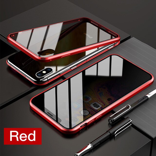 Privacy Magnetische Gehard Glas Case voor iPhone X XS MAX 8 7 Plus eprolo