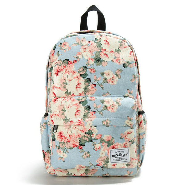 White Flower Backpack - Emete Store