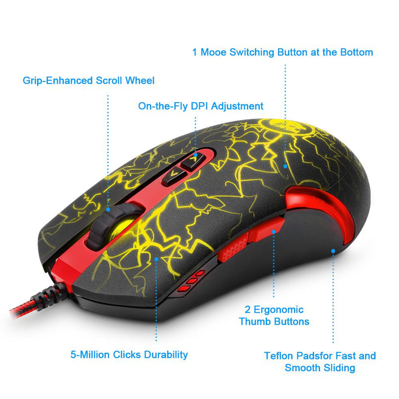 Redragon Gaming Mouse PC 6400DPI 7 programmable buttons eprolo