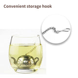 Round Pot-Shaped Tea Ball Long Chain Stainless Steel - Emete Store