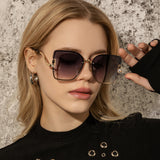 Frameless Trimming Diamond Sunglasses - Emete Store