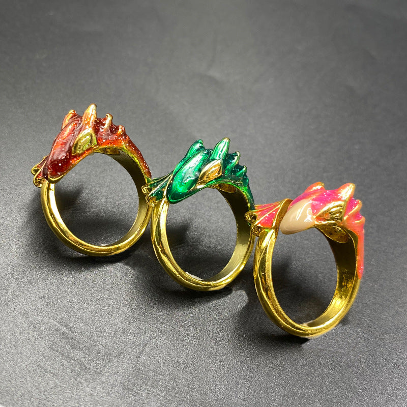 Jade Dragon Ring Lucky Finger Pet Ring eprolo