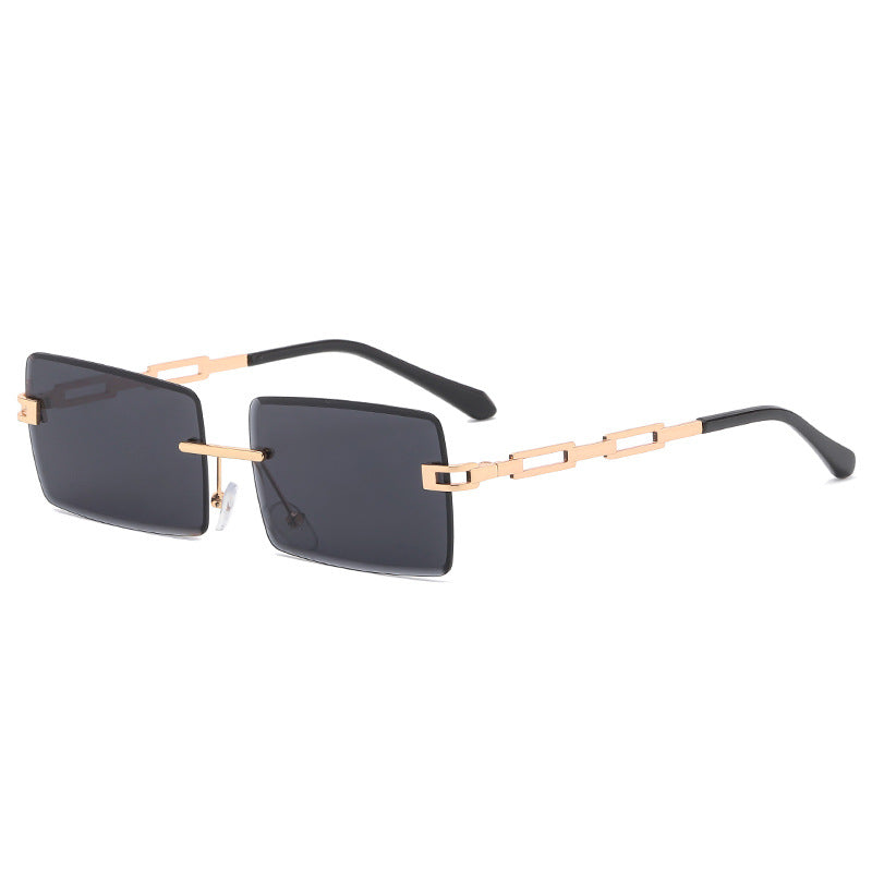 Square Sunglasses Metal Hollow Frameless Sunglasses - Emete Store