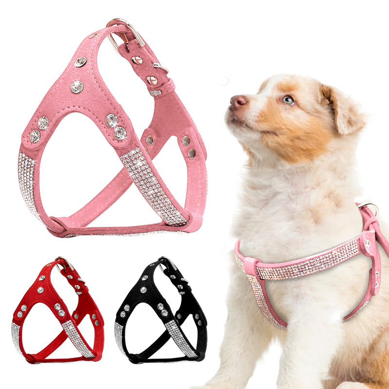 Soft Suede Leather Puppy Dog Harness eprolo