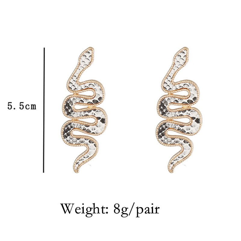 Snake Shaped Stud Earrings - Emete Store