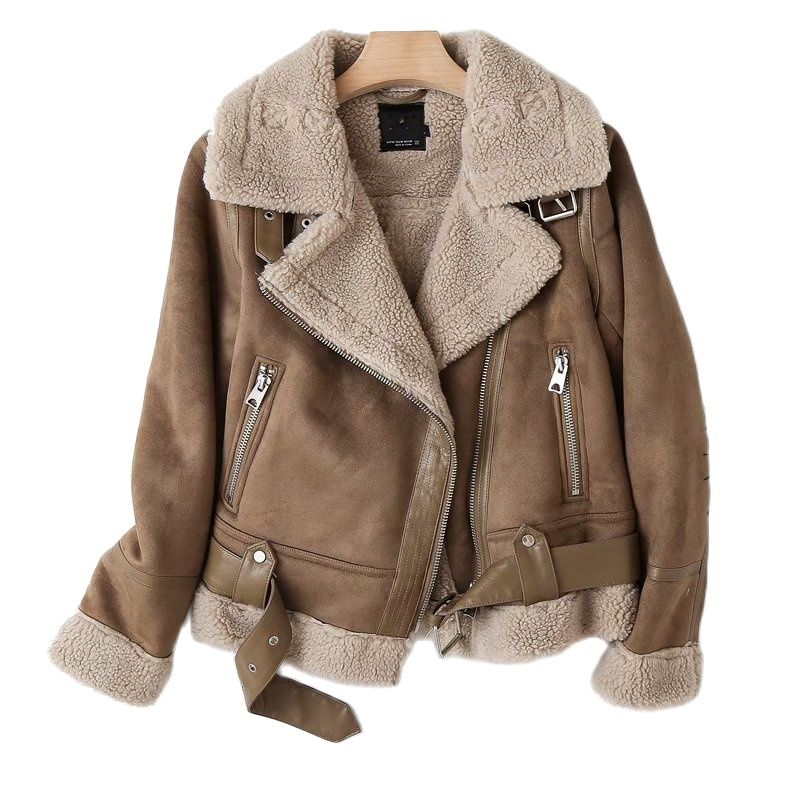 Faux Shearling Sheepskin Leather Fur Jackets - Emete Store