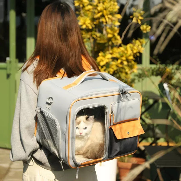 Dog and Cat Backpack Portable Canvas Shoulder Cross Pet Bag - Emete Store