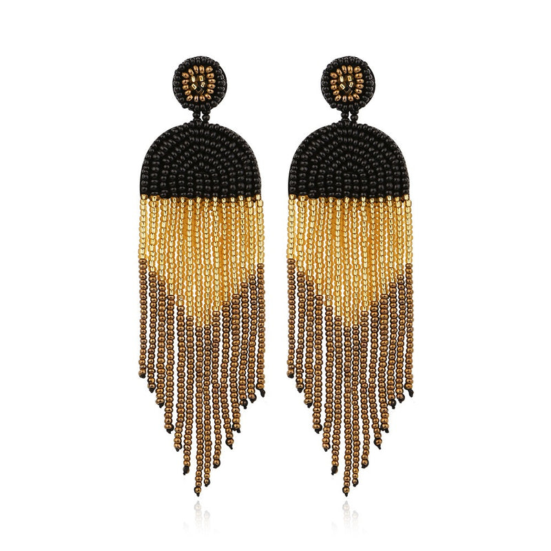 Rice Beads Tassels Earrings - Emete Store