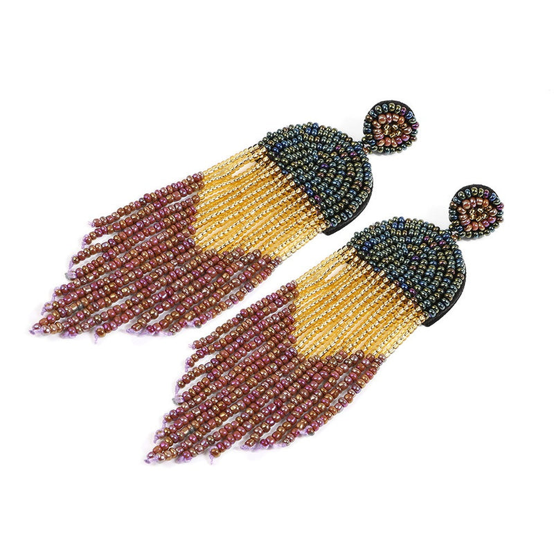 Rice Beads Tassels Earrings - Emete Store