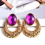 Earrings New Oval Alloy Crystal - Emete Store