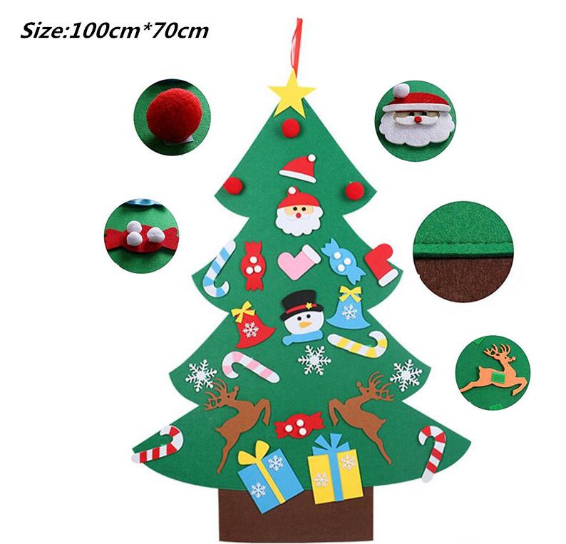 DIY Felt Christmas Tree Children Christmas Gifts Wall Decoration - Emete Store