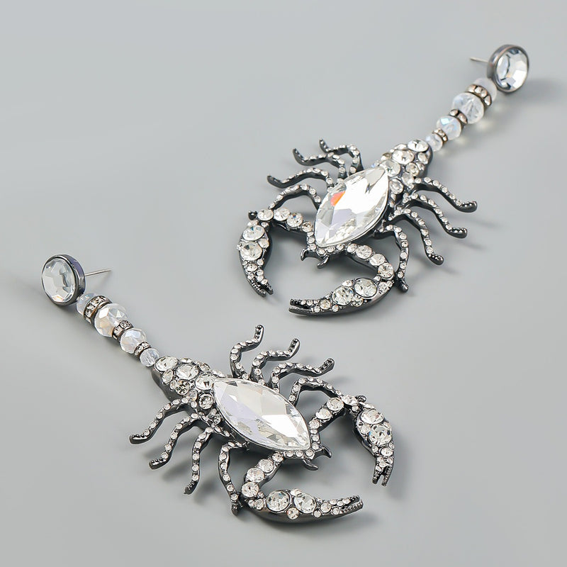 Ins Style Exaggerated Alloy Studded Scorpion Earrings eprolo