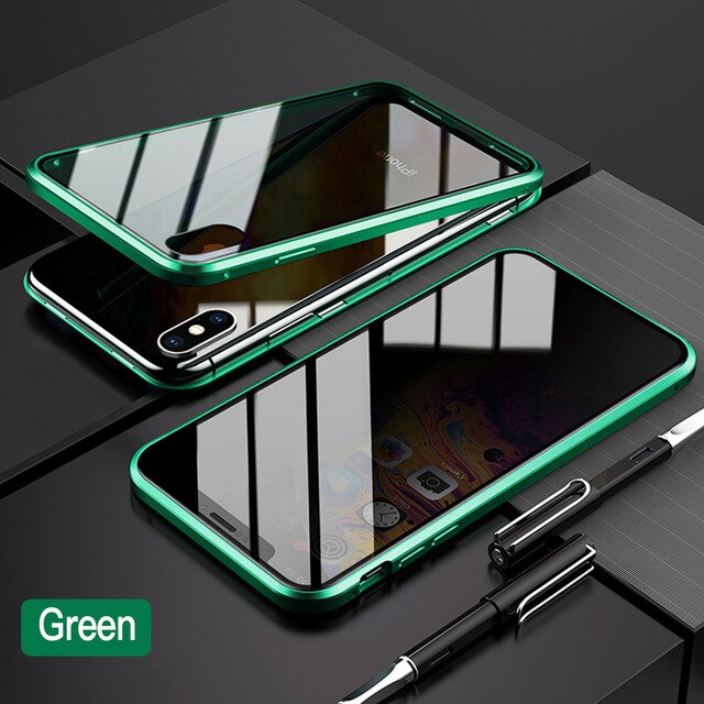 Privacy Magnetische Gehard Glas Case voor iPhone X XS MAX 8 7 Plus eprolo