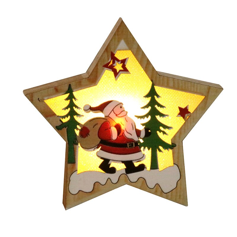 Christmas Decorations Wooden Luminous Pendants Christmas Tree Pendants - Emete Store