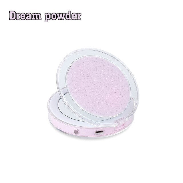 LED Lighted Vanity Travel Makeup Mirror Foldable Compact USB Charger eprolo