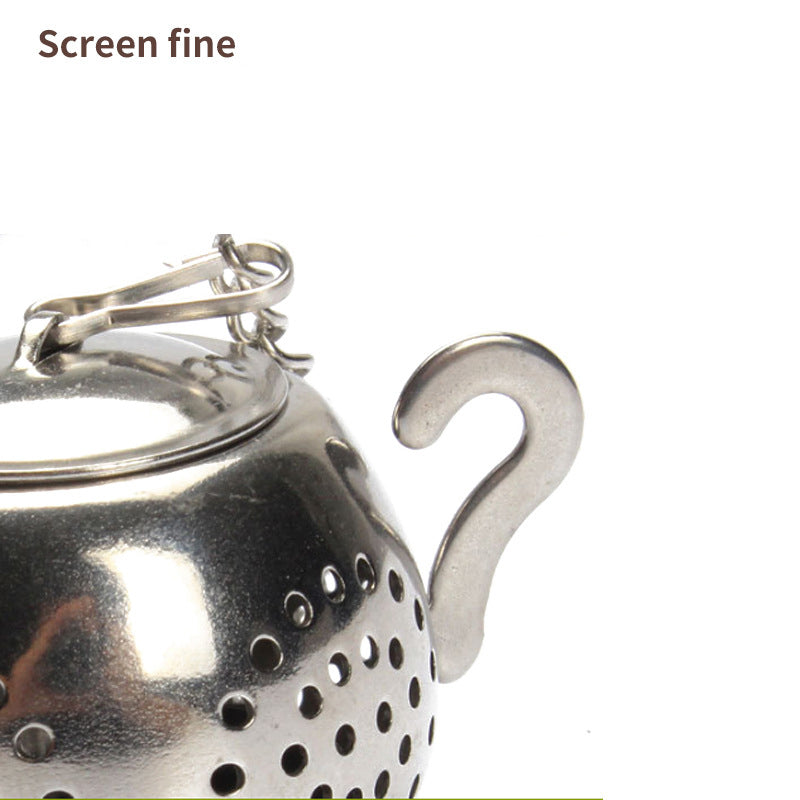 Round Pot-Shaped Tea Ball Long Chain Stainless Steel - Emete Store