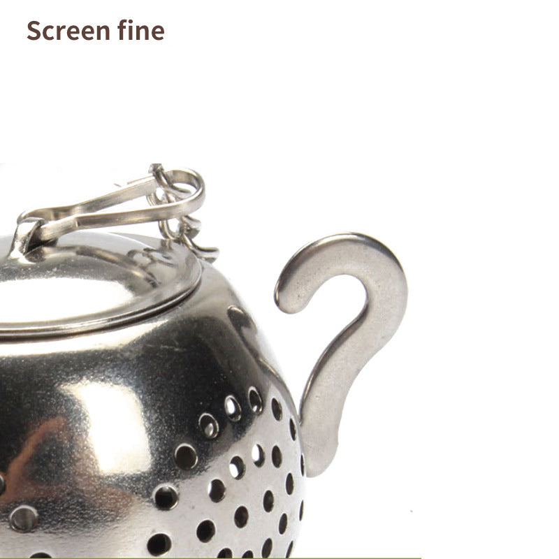 Round Pot-Shaped Tea Ball Long Chain Stainless Steel eprolo