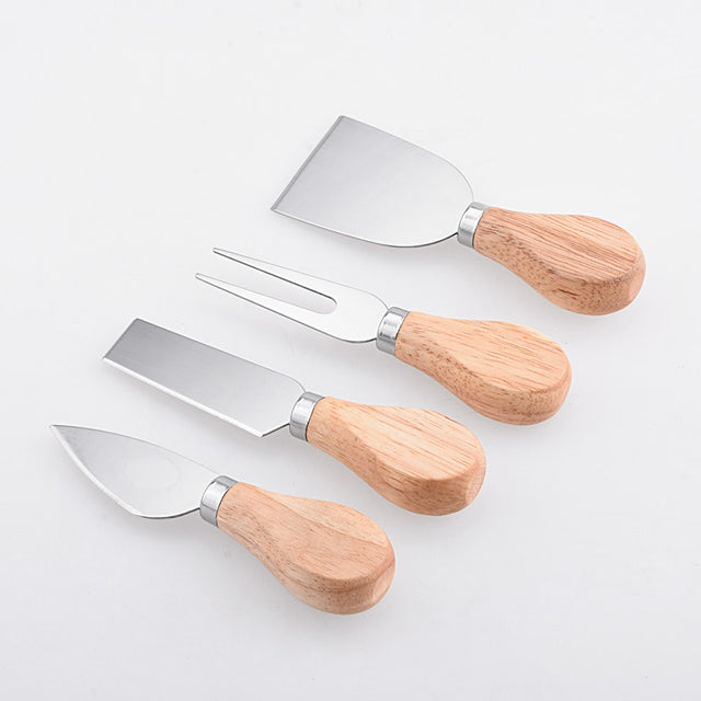 Stainless Steel Wooden Handle Cheese Knife and Fork - Emete Store