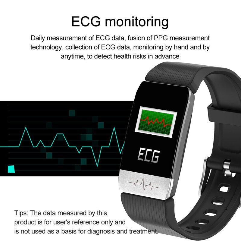 T1 Smart Watch Band With Temperature Immune Measure ECG Heart Rate Blood Pressure Monitor eprolo
