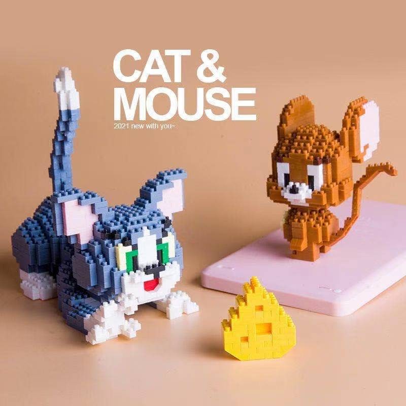 Cat And Mouse Micro-Particle Assembly Blocks Compatible With Lego Creative Ornaments Children's Educational Toys - Emete Store