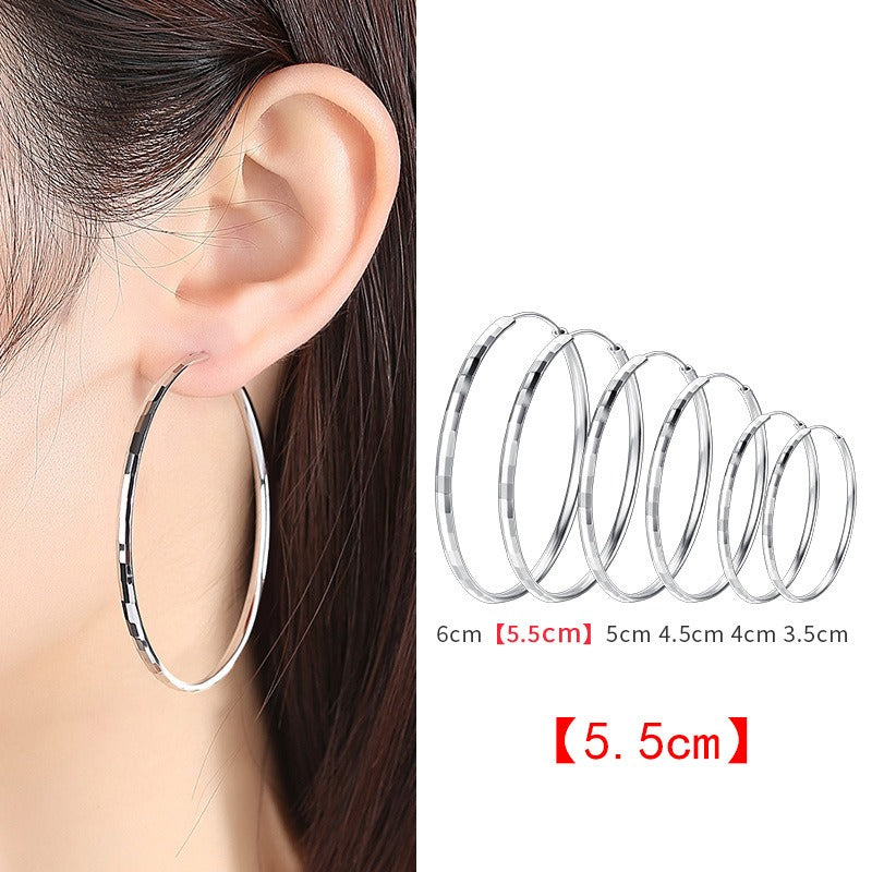 925 Sterling Silver Senior Sense Circle Earrings