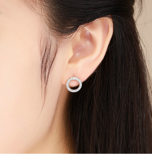 Silver Earrings With Gemstone Heart-Shaped Earring eprolo