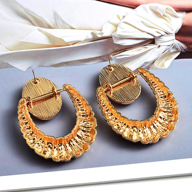 Earrings New Oval Alloy Crystal - Emete Store