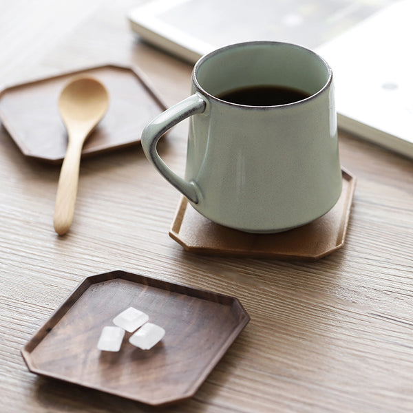 Black Walnut Coaster Solid Wood Anti-Scalding Tea Cup Cushion Octagonal eprolo