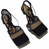 Mesh High heel Sandals Ankle Strap Gladiator - Emete Store