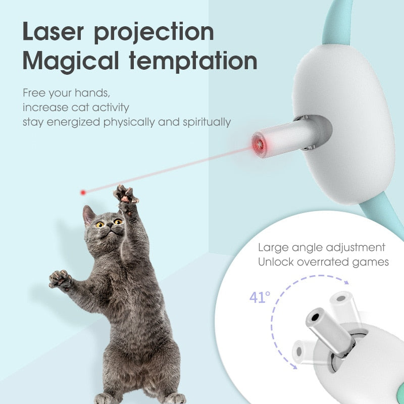 Automatic Cat Toy Smart Laser Teasing Cat Collar Electric USB Charging Kitten Amusing Toys Interactive Training Pet Items eprolo