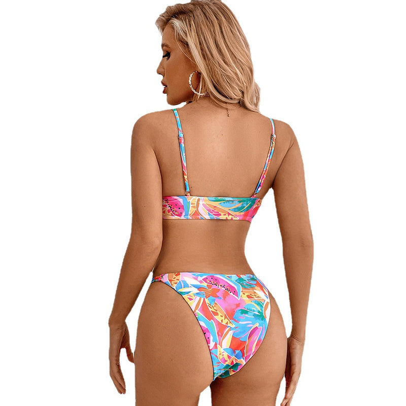Sexy Bikini Color Split Beach Swimsuit eprolo