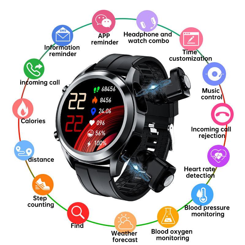 T10 Headset Sports Bracelet Heart Rate Monitoring Smart Watch eprolo