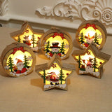 Christmas Decorations Wooden Luminous Pendants Christmas Tree Pendants - Emete Store