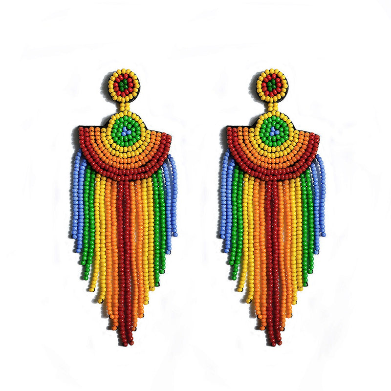 Rice Beads Tassels Earrings - Emete Store