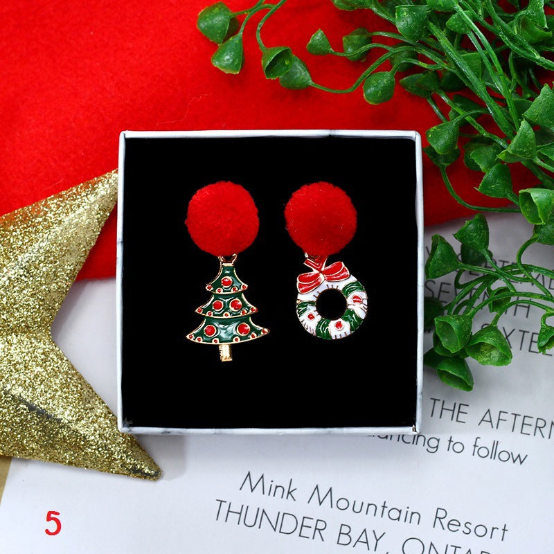 Christmas Old Man Snowflake Earrings - Emete Store