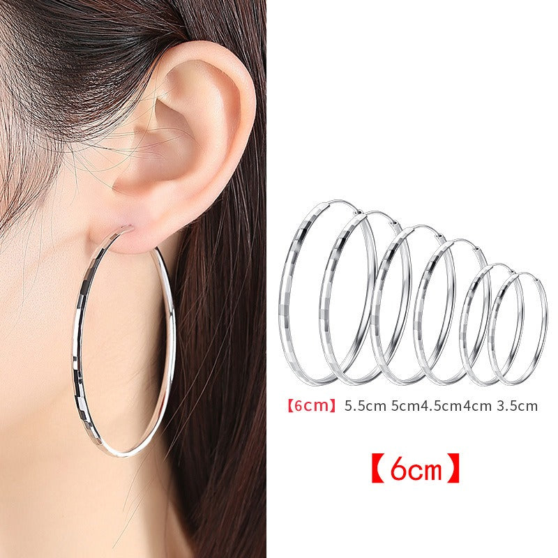 925 Sterling Silver Senior Sense Circle Earrings