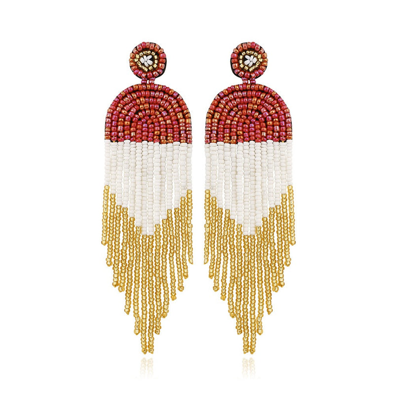 Rice Beads Tassels Earrings - Emete Store