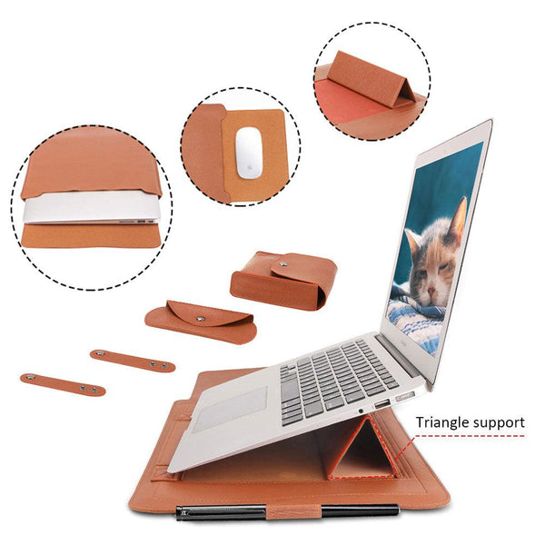 Laptop Bag PU Leather Sleeve Bag Waterproof Case For Mac book - Emete Store