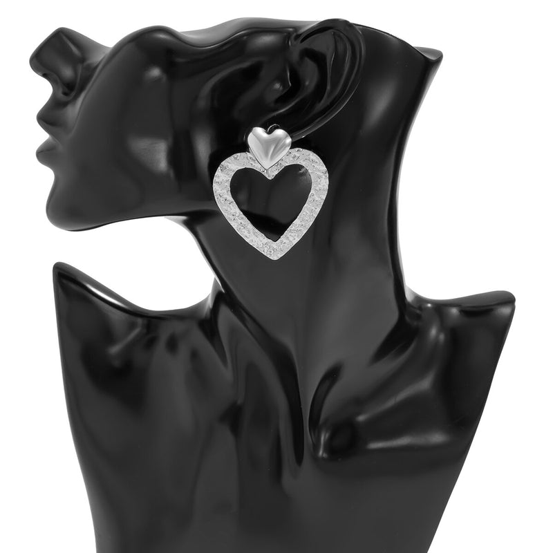 Minority Design Feeling Hemp Face Peach Heart Earrings Geometric Earrings For Women eprolo